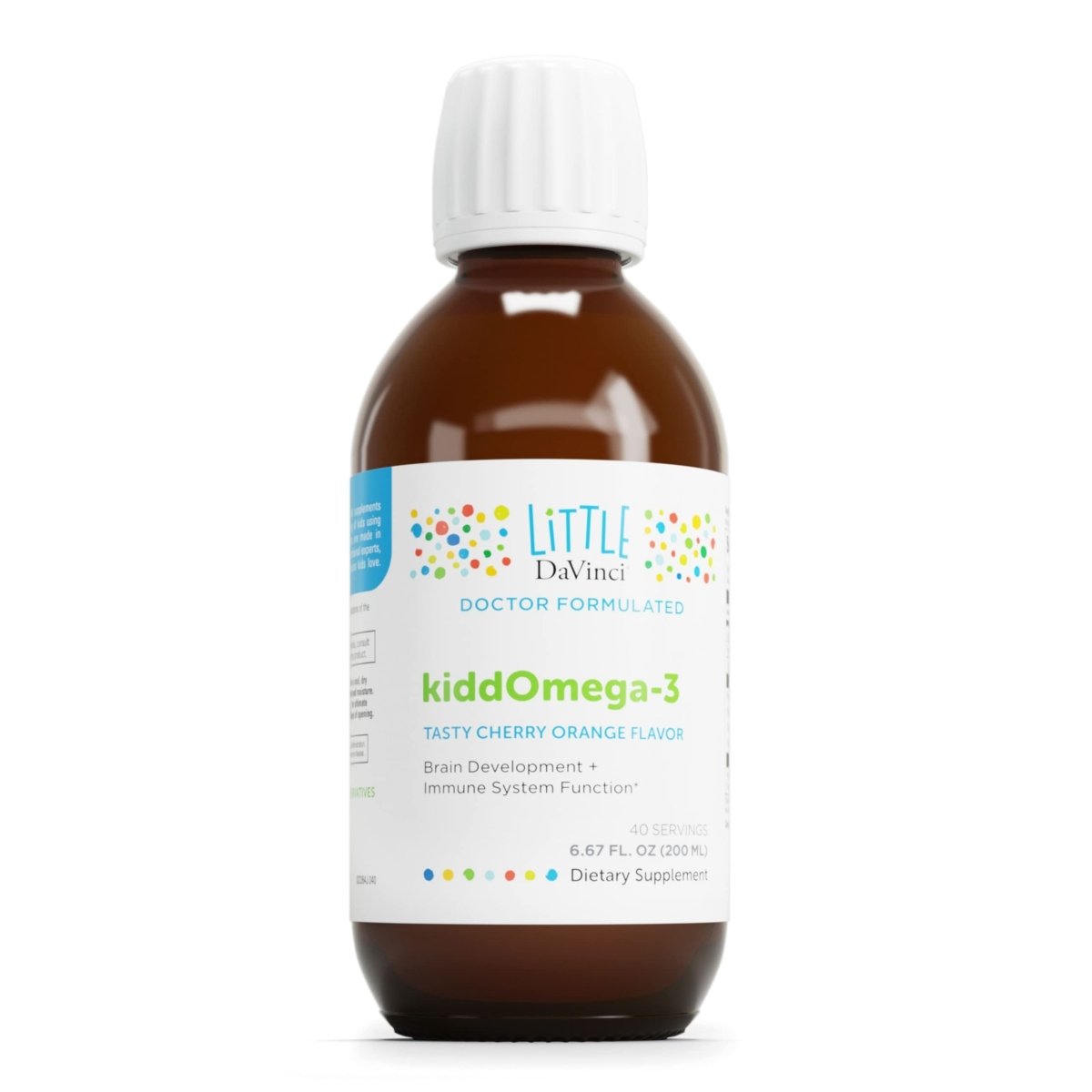DAVINCI Labs kiddOmega-3 - Liquid Omega-3 Supplement for Kids - Cherry Orange Flavor - 200mL