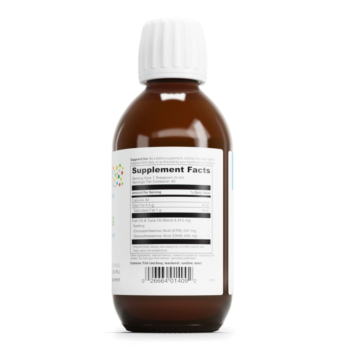DAVINCI Labs kiddOmega-3 - Liquid Omega-3 Supplement for Kids - Cherry Orange Flavor - 200mL