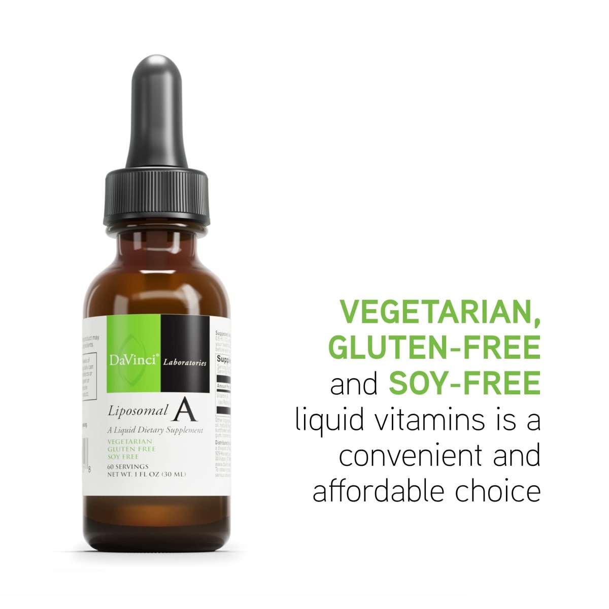 DAVINCI Labs Liposomal A - Liquid Vitamin A Supplement to Support Bone, Skin, Gut, Vision and Immune Health - Gluten-Free - 30 ml