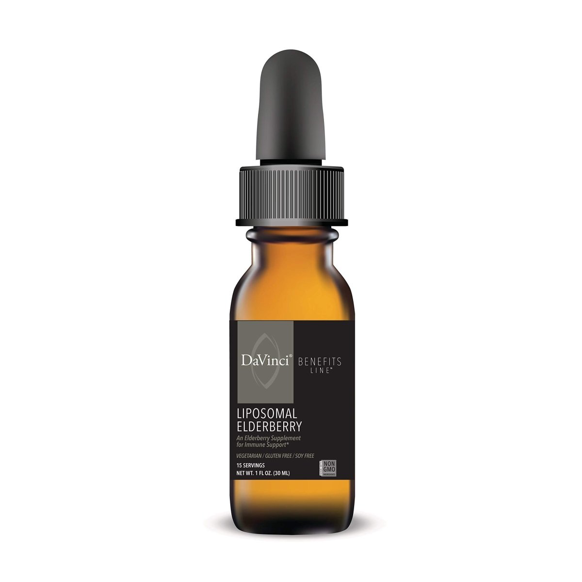 DAVINCI Labs Liposomal Elderberry - Immune Support Supplement for Healthy Lungs, Throat and Sinus - Gluten-Free - Vegetarian - 30 ml, 15 Servings