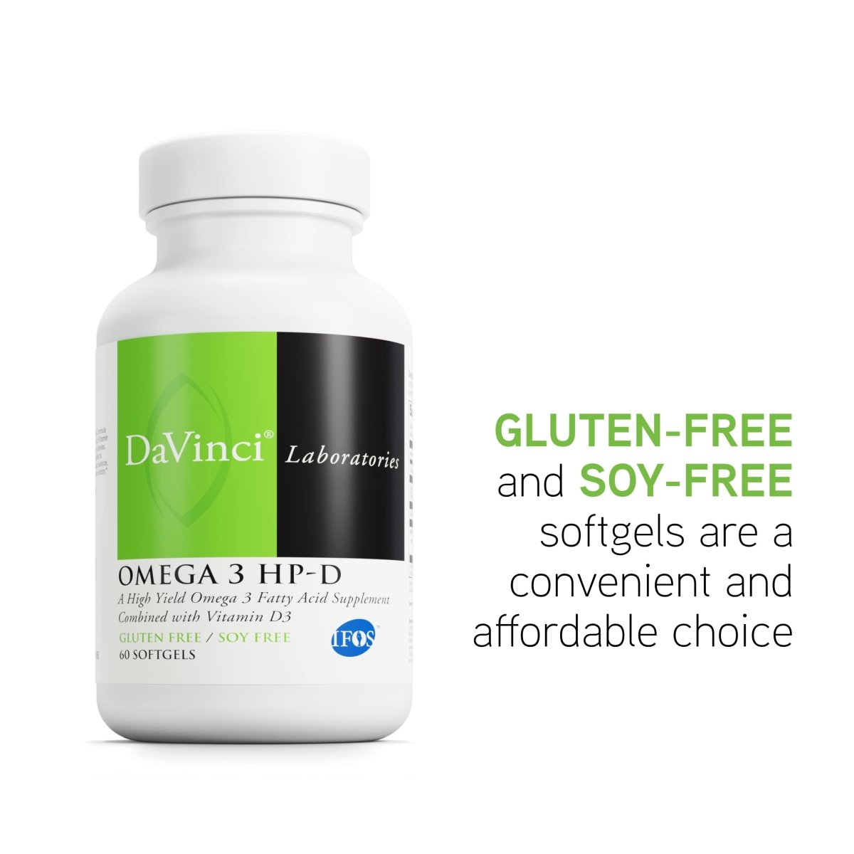 DAVINCI Labs Omega 3 HP-D - Gluten-Free - 60 Softgels
