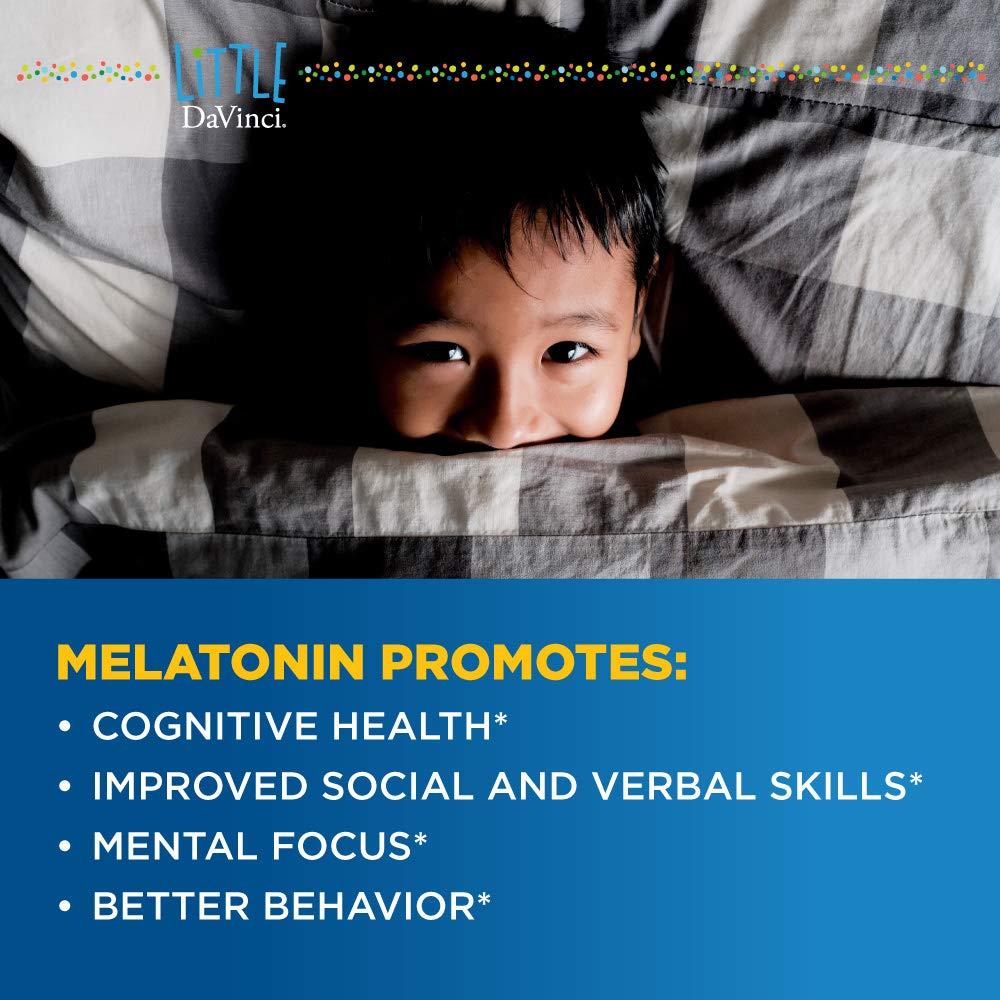 DaVinci Labs Sleep Tight - Kids Melatonin Supplement to Support Restful Sleep, Focus, Cognitive Health and Social and Verbal Skills - with 3mg Melatonin - Citrus Flavor - 30ml, 75 Servings