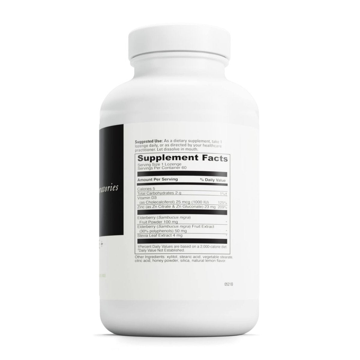 DAVINCI Labs Zinc Lozenge + Elderberry - Zinc Supplement to Support The Immune System, Healthy Lungs and Throat Tissues - Lemon Flavor - 60 Lozenges