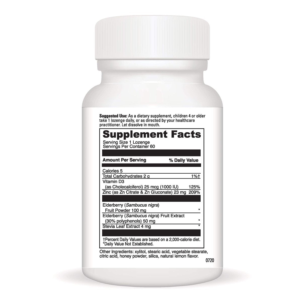 DAVINCI Little Immuni-z + Elderberry - Kids Zinc Lozenge to Support Immune Health, Healthy Lungs and Throat Tissue - Lemon Flavor - 60 Lozenges
