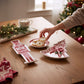 Pink & Red Nutcracker and Tree Ceramic Tidbit Plate