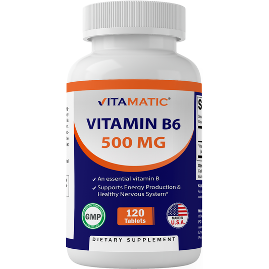 Vitamatic Vitamin B6 (Pyridoxine HCI) 500 mg | 120 Tablets
