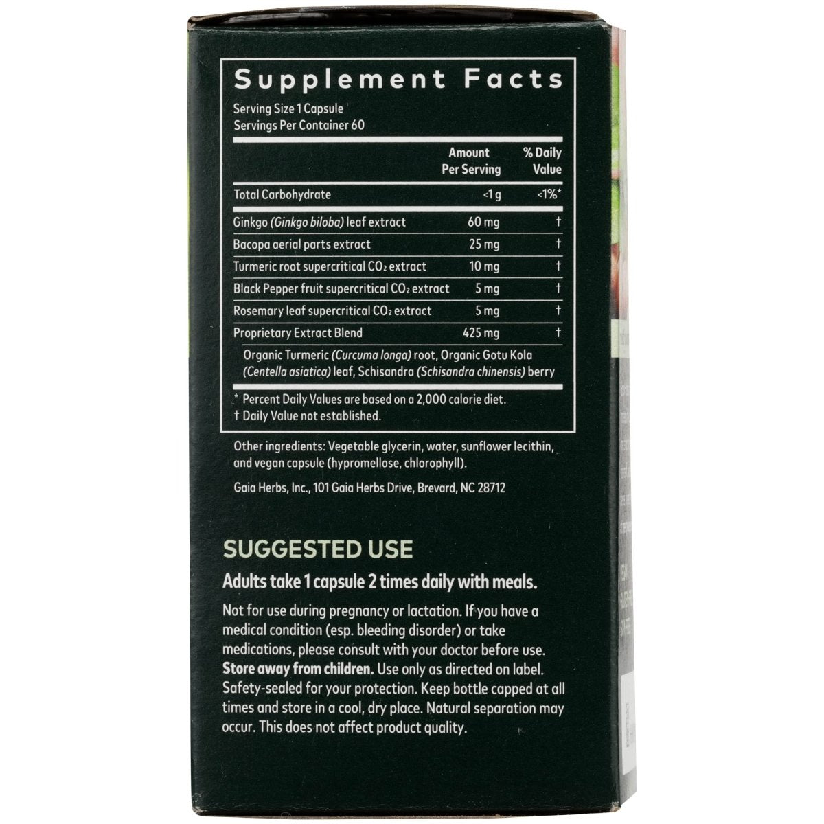 Gaia Herbs Agile Mind - Brain & Cognitive Support Herbal Supplements - 60 Vegan Liquid Phyto-Capsules (30-Day Supply)