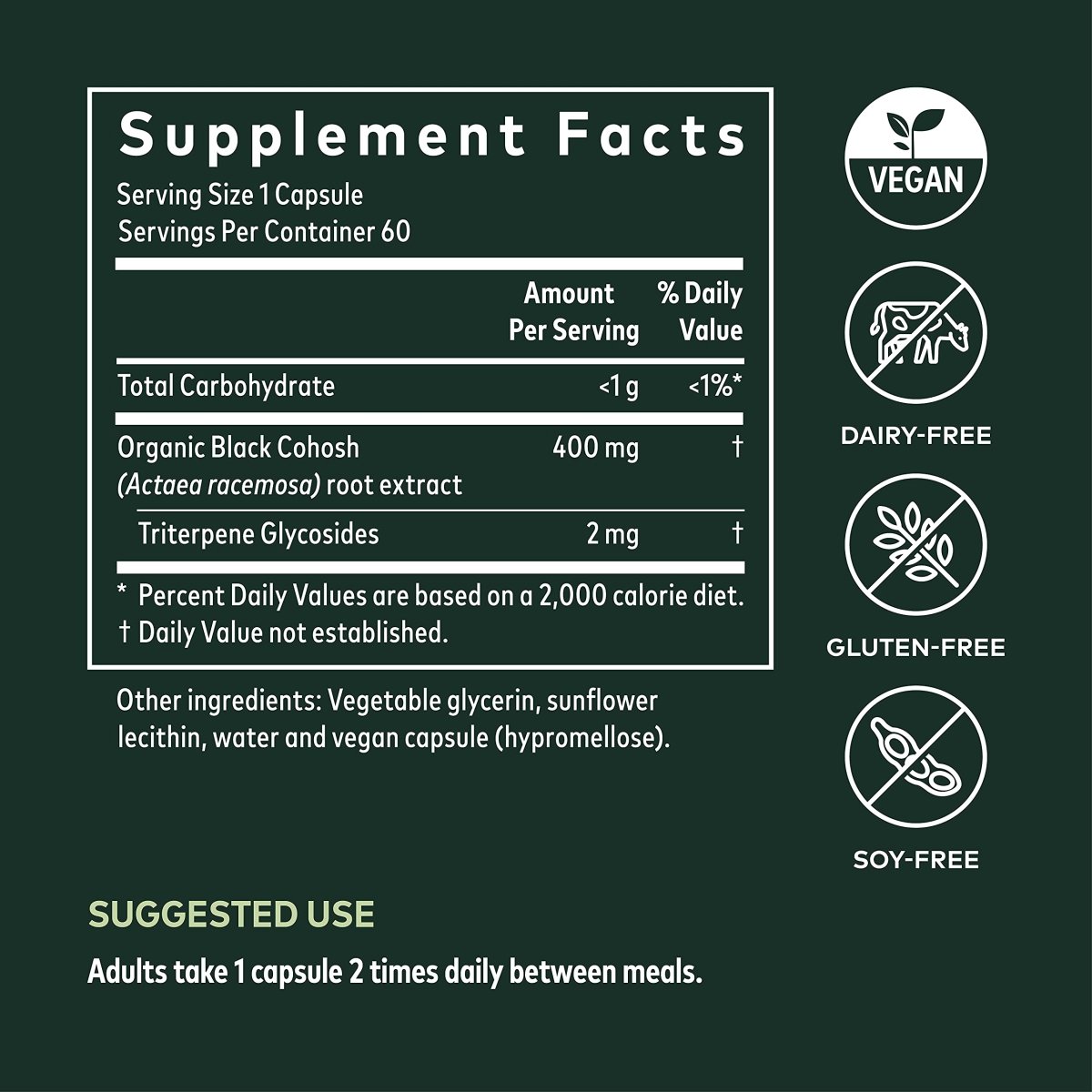Gaia Herbs Black Cohosh - Menopause Support Supplement to Help Maintain Hormone Balance and Health for Women - 60 Vegan Liquid Phyto-Capsules (30-Day Supply)