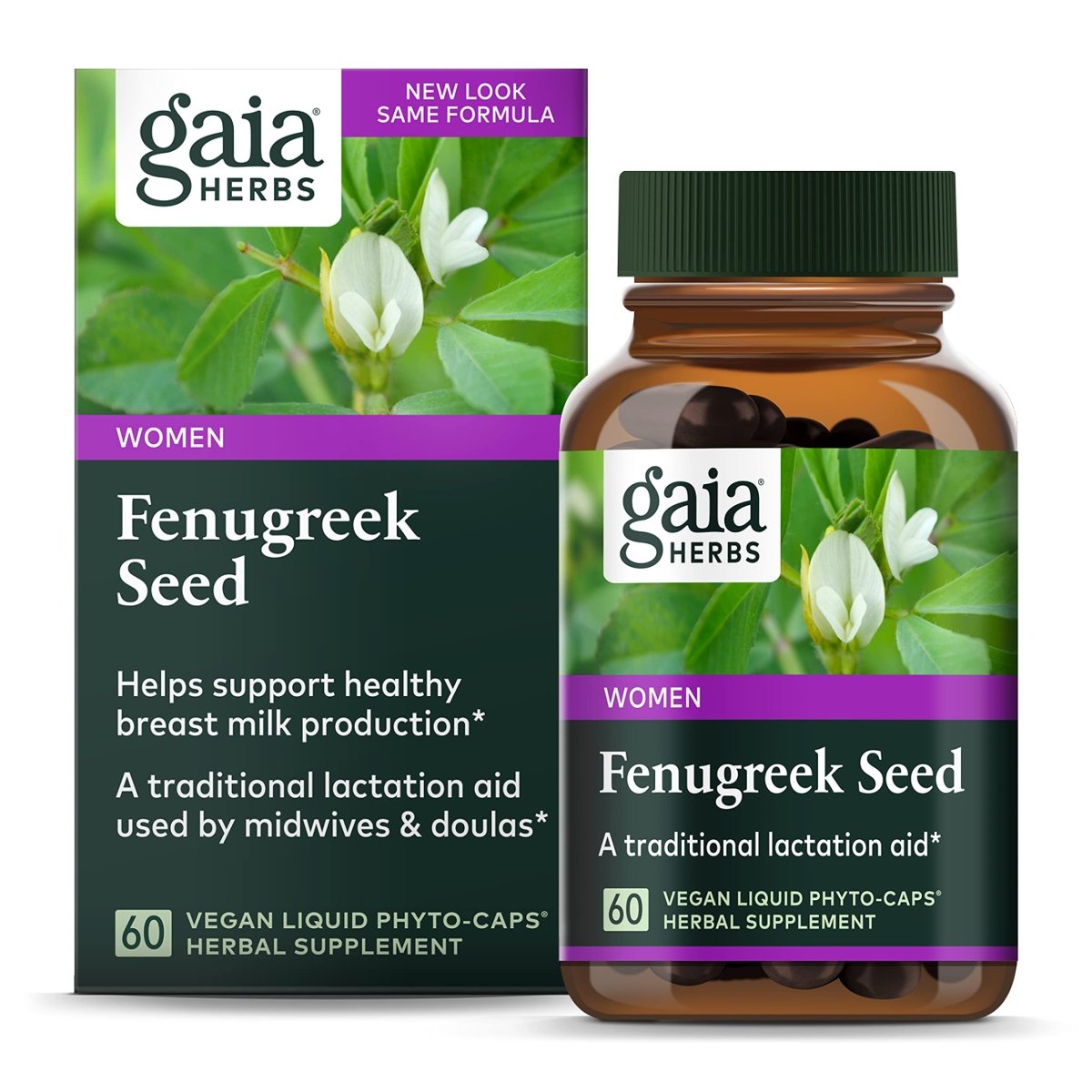 Gaia Herbs Fenugreek Seed - Made with Organic Fenugreek Seeds - 60 Vegan Liquid Phyto-Capsules (Up to 15-Day Supply)