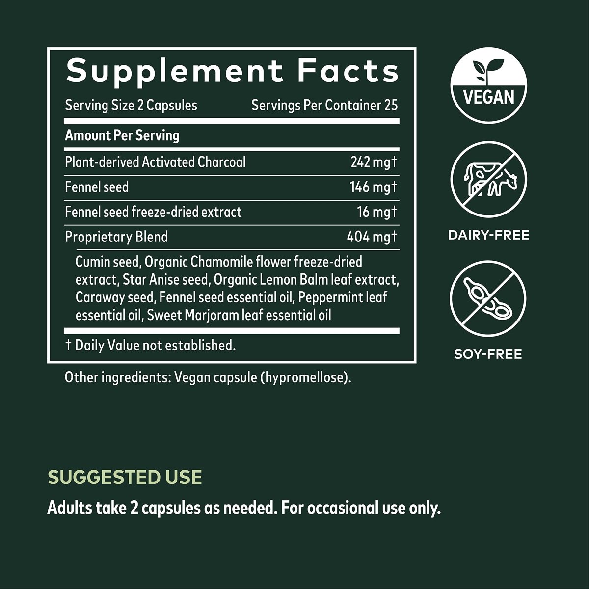 Gaia Herbs Gas & Bloating - 50 Vegan Capsules (25-Day Supply)