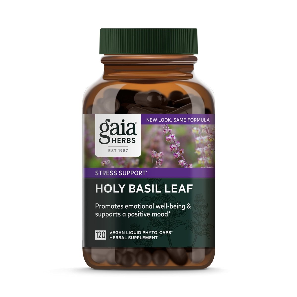 Gaia Herbs Holy Basil Leaf - an Adaptogenic Ayurvedic Herb - 120 Vegan Liquid Phyto-Capsules (60-Day Supply)