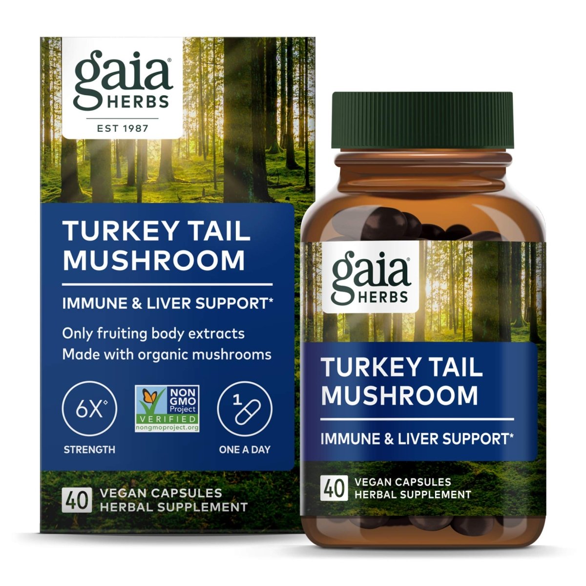 Gaia Herbs Turkey Tail Mushroom - Immune Support Supplement