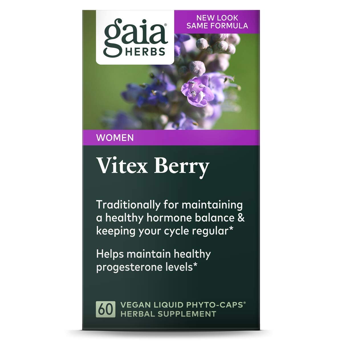 Gaia Herbs Vitex Berry, Chasteberry, Hormone Balance for Women, Vegan Liquid Capsules, 60 Count (Pack Of 2)