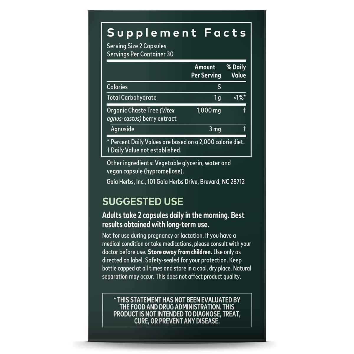 Gaia Herbs Vitex Berry, Chasteberry, Hormone Balance for Women, Vegan Liquid Capsules, 60 Count (Pack Of 2)
