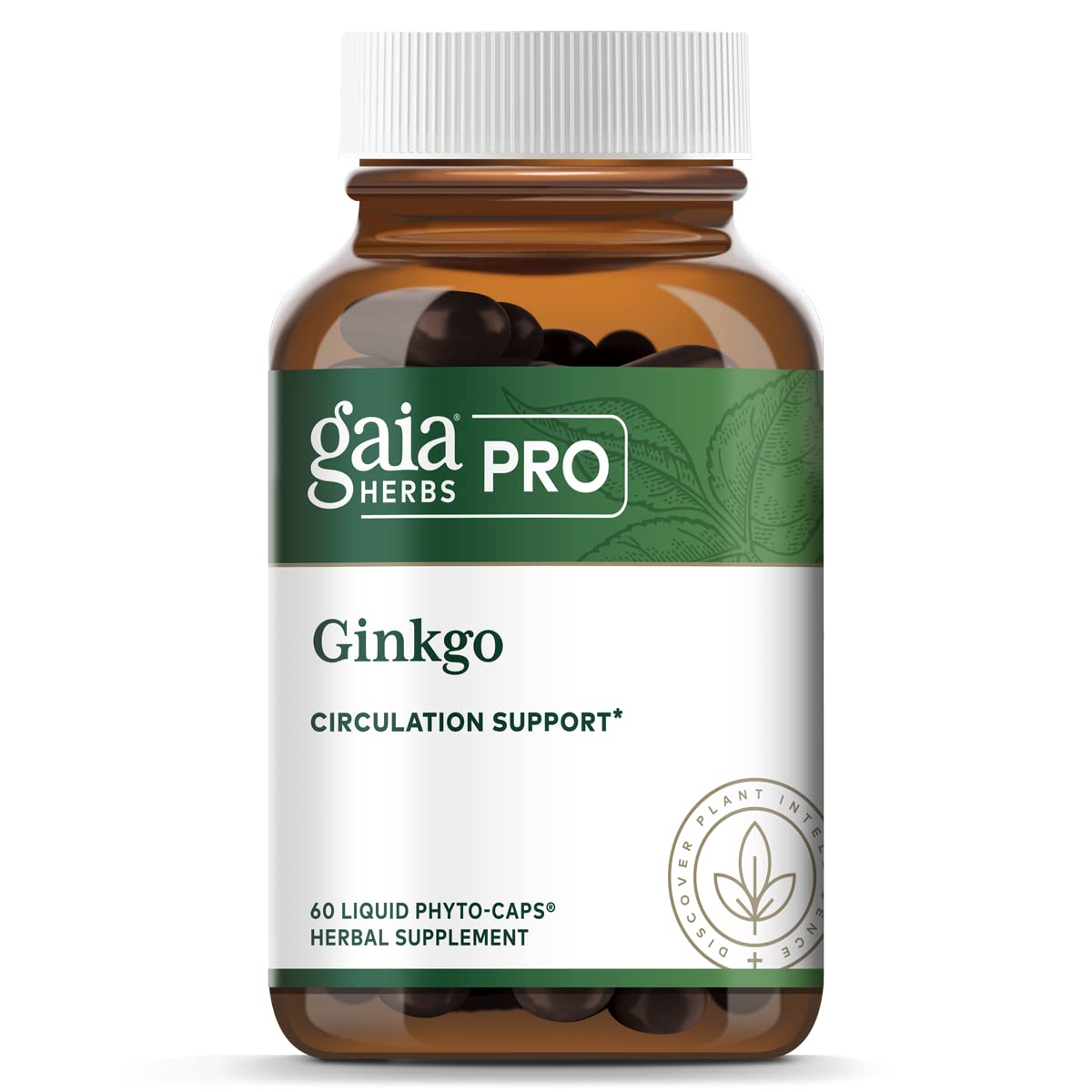 Gaia PRO Ginkgo - Blood Circulation & Brain Supplement - Cognitive Supplement for Brain - 60 Vegan Liquid Phyto-Capsules (30 Servings)