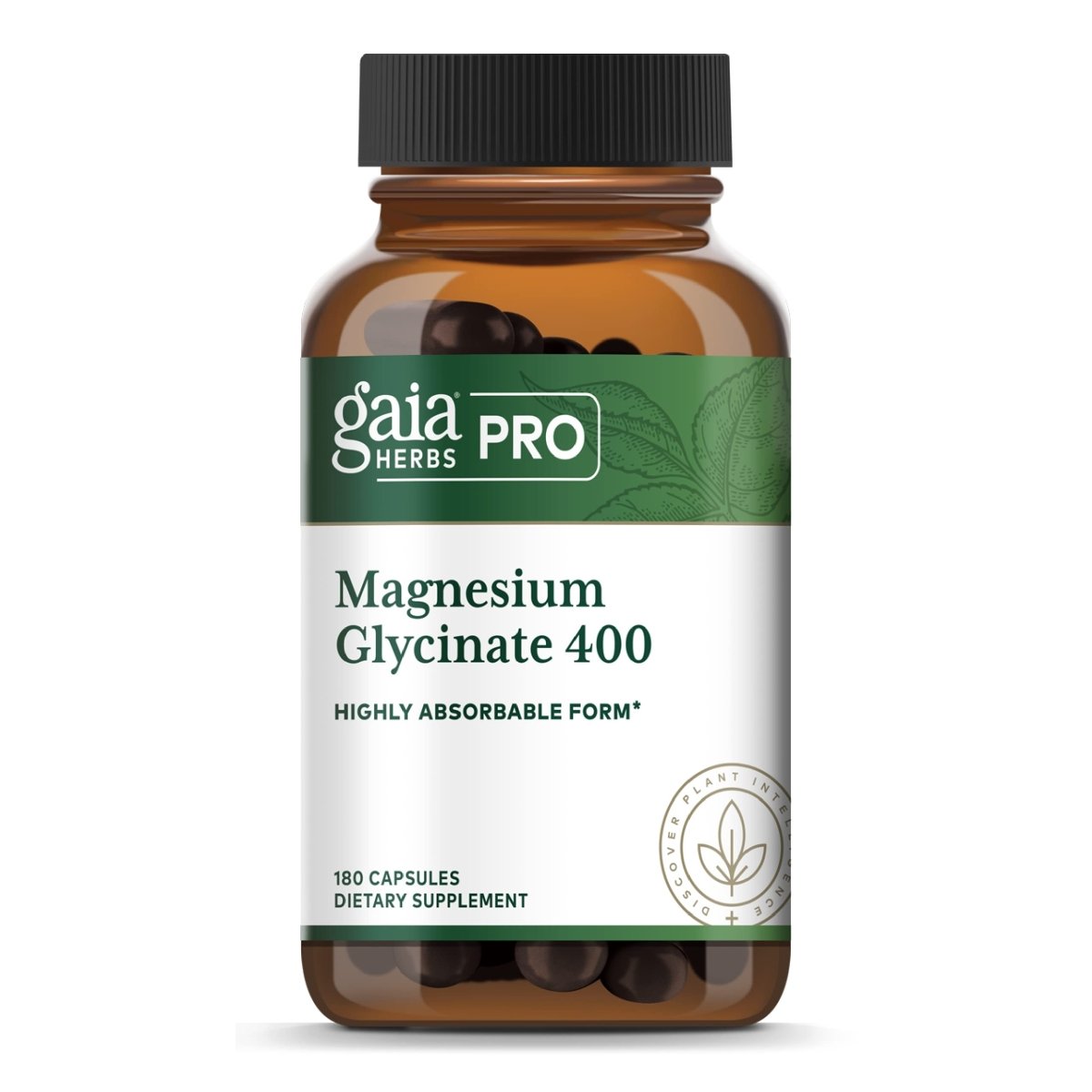 Gaia PRO Magnesium Glycinate 400 - Sleep Support & Stress Relief - 180 Capsules (60 Servings)