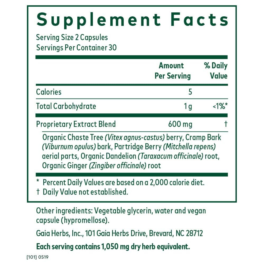 Gaia PRO Vitex Reproductive Formula - 60 Vegan Liquid Phyto-Capsules (30 Servings)