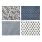 Handmade Blue Paisley Print Recycled Wrapping Paper Sheets