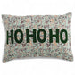 Ho Ho Ho Christmas Lumbar Throw Pillow with Suzani Pattern