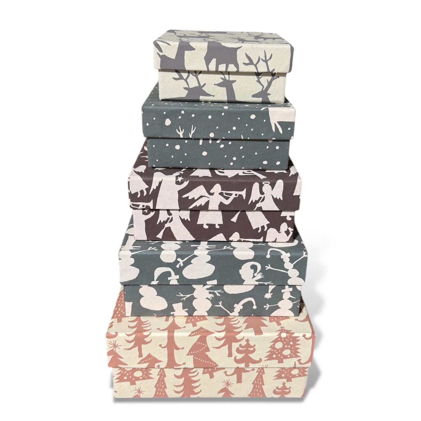 Handmade Holiday Square Gift Boxes | 5 Sizes