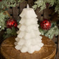 White Glitter Christmas Tree LED Moving Flame Candle
