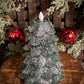 Green Glitter Christmas Tree LED Moving Flame Candle