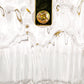 Textured Glass Ice Bucket with Gold Handle & Tongs