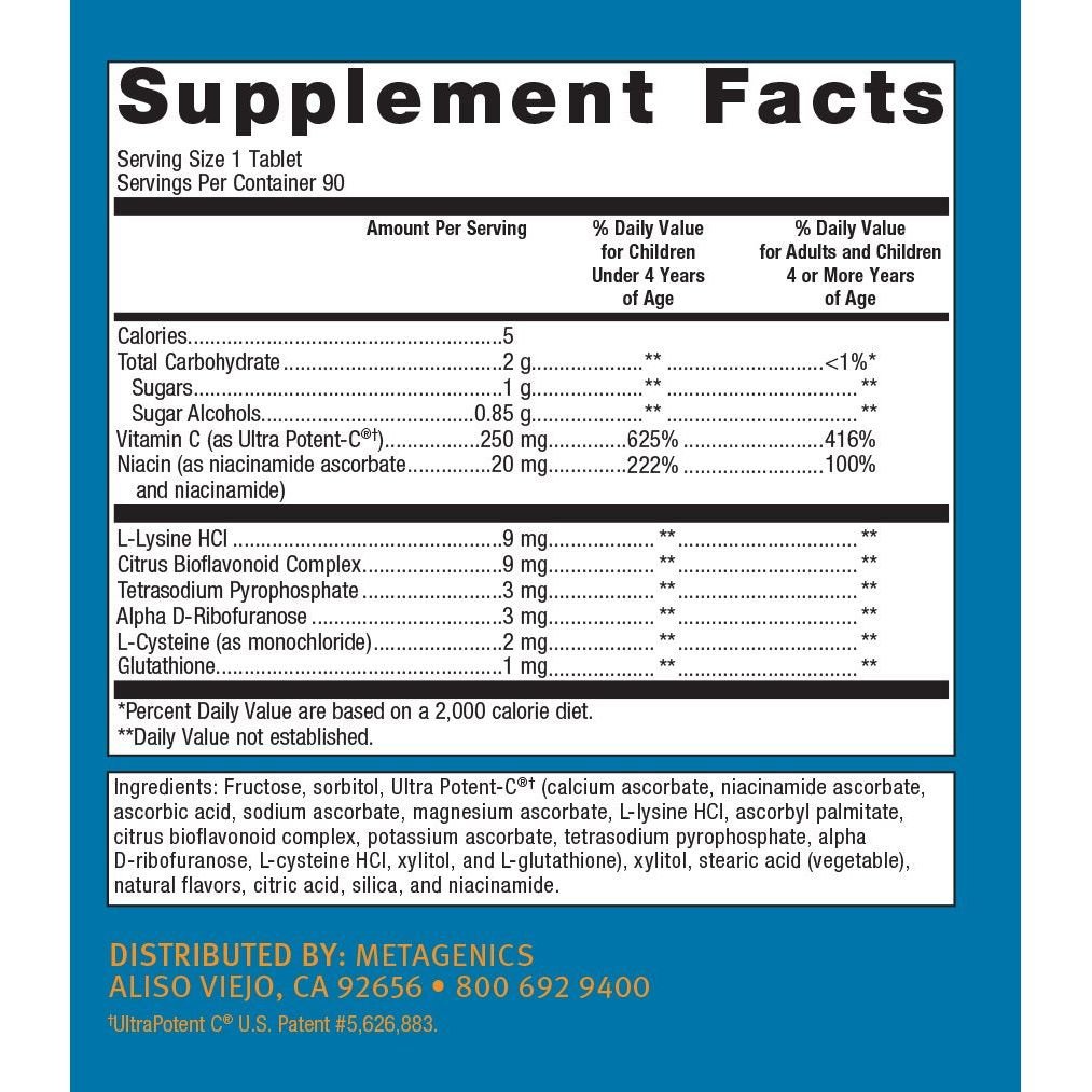Metagenics Ultra Potent-C Chewable 90 Count
