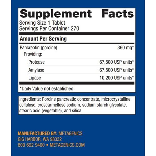 Metagenics SpectraZyme Pan 9X 270 Servings