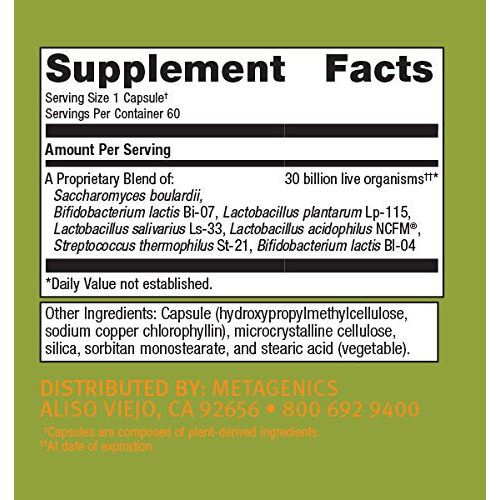 Metagenics UltraFlora Spectrum - Daily Probiotic - Gastrointestinal & Immune Support 60 Count