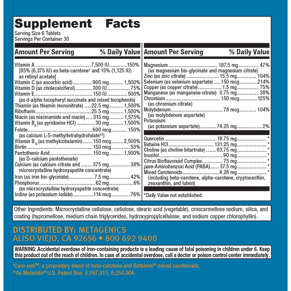 Metagenics Multigenics Intensive Care 30 Servings