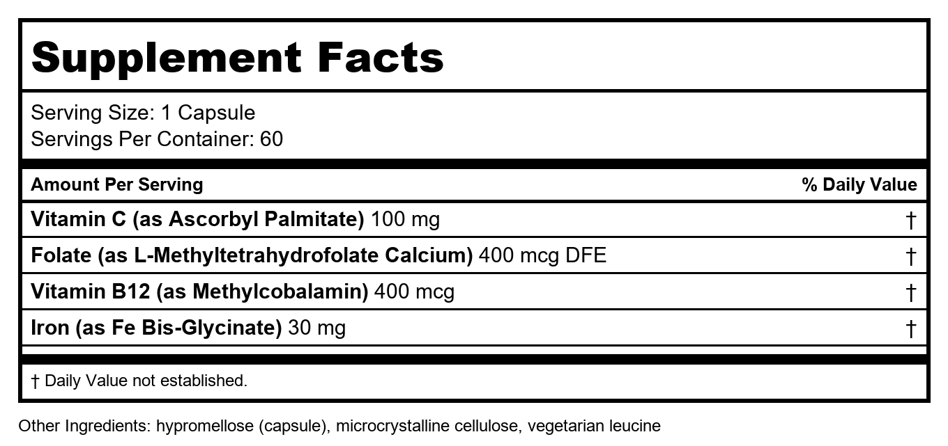 DaVinci Laboratories - Iron Bis-Glycinate - 60 Vegetarian Capsules