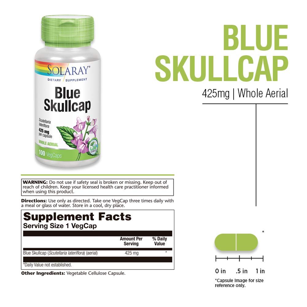 Solaray Blue Skullcap 425mg 100 VegCaps