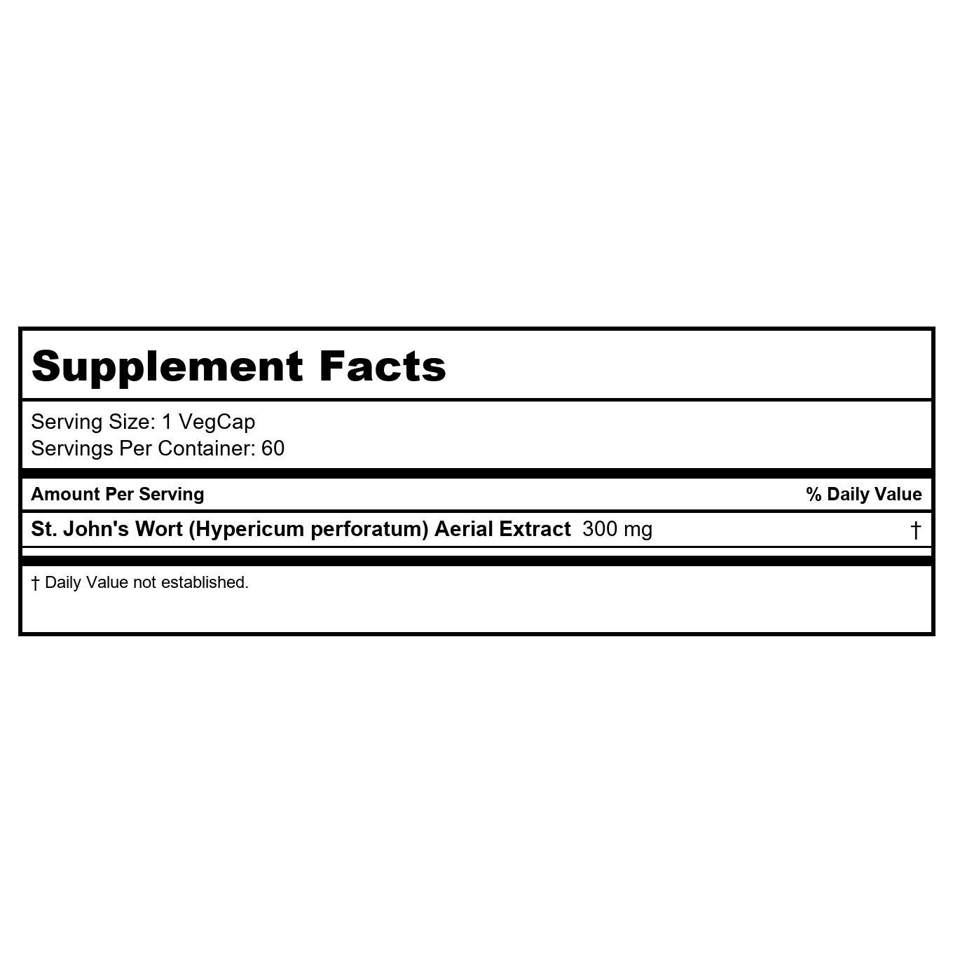 SOLARAY St Johns Wort Aerial Extract 300 mg, Once Daily 60ct