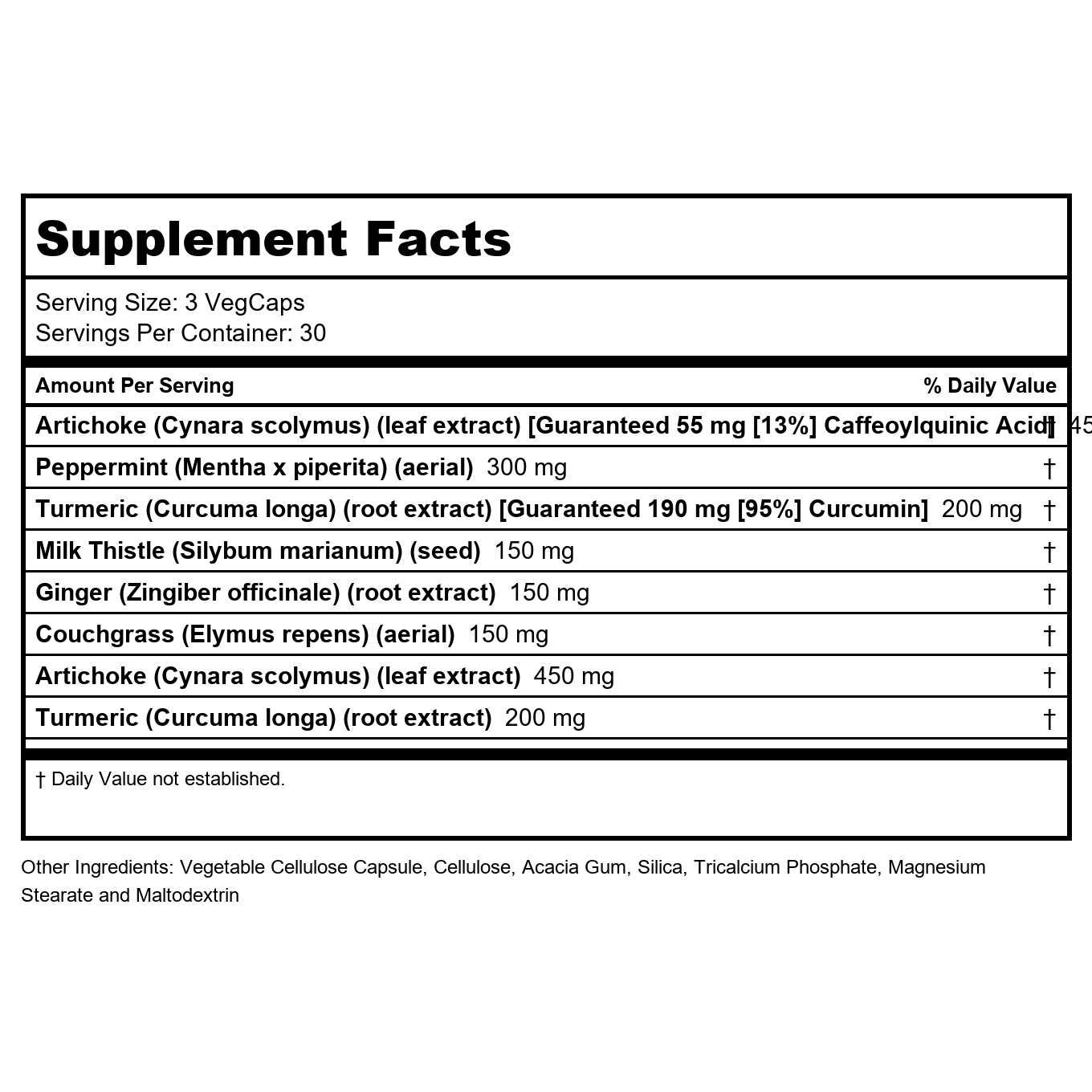 SOLARAY Gallbladder Support Formula 30 Servings 90 VegCaps