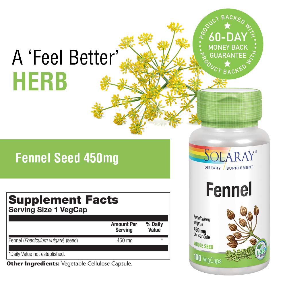 SOLARAY Fennel Seed 450mg 100 VegCaps