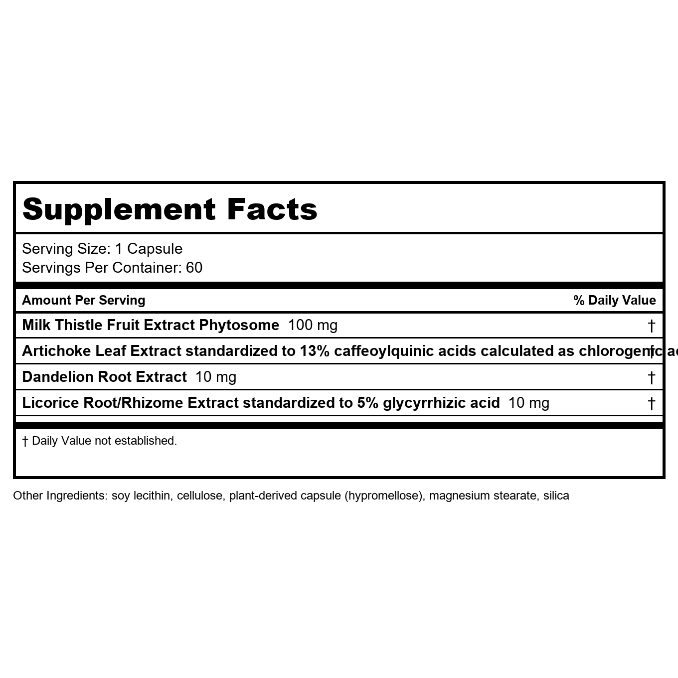 Nature's Way Super Milk Thistle Promotes Healthy Liver Function 4-Herb Blend Vegan 60 Capsules