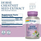 SOLARAY Horse Chestnut Seed Extract 400mg, Healthy Leg Vein, Blood Vessel & Circulation Support, 120 Serv, 120 VegCaps