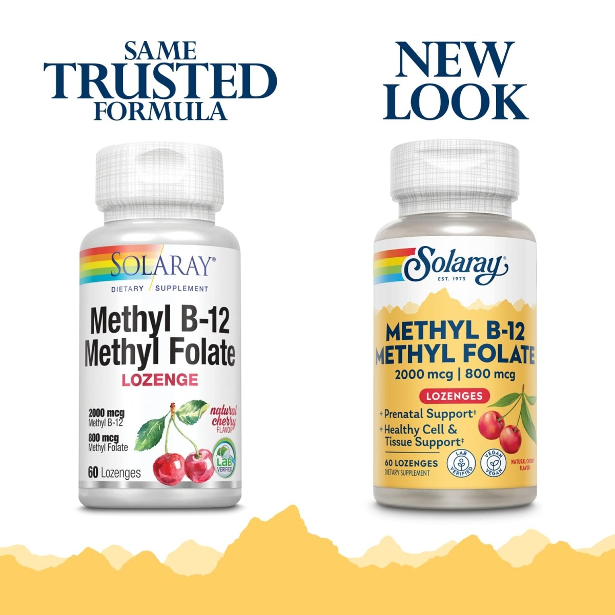 SOLARAY B-12 + Methyl Folate Lozenges 60 Count