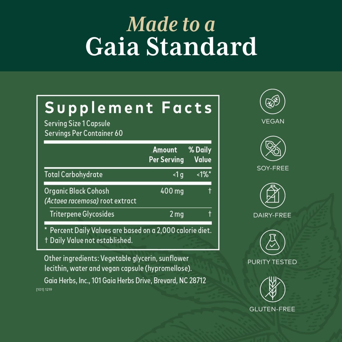 Gaia PRO Black Cohosh - 60 Vegan Liquid Phyto-Capsules (60 Servings)