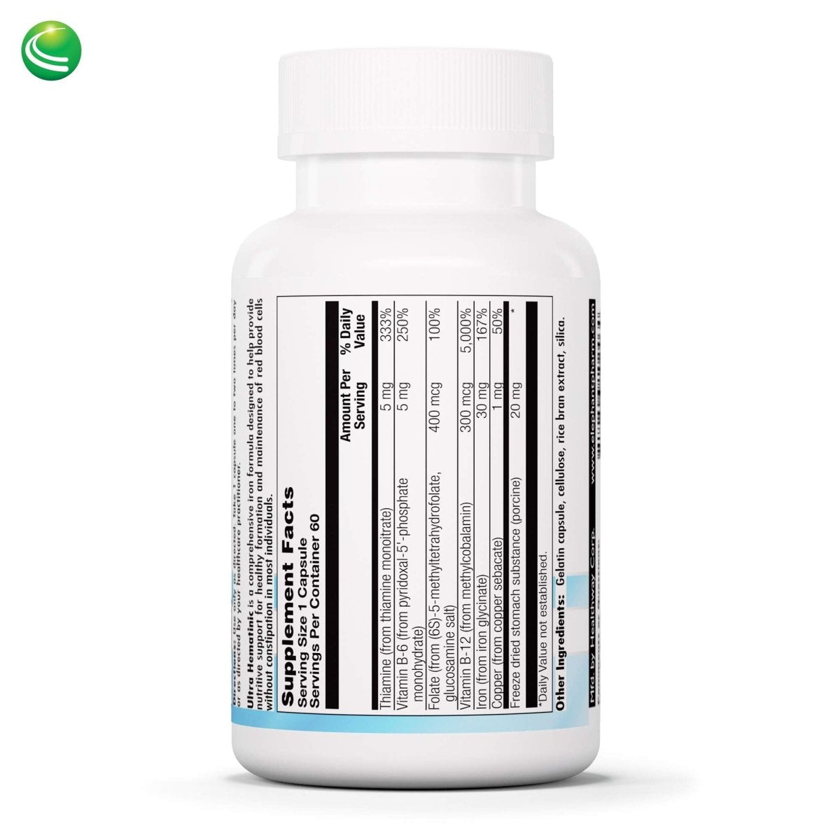Nutra BioGenesis - Ultra Hematinic -, RBC Support and Energy - 60 Capsules