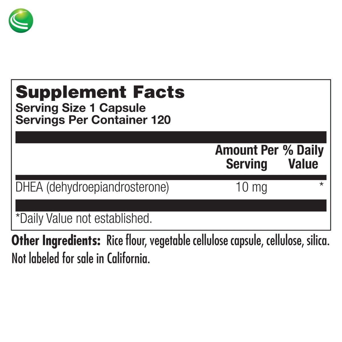 Nutra BioGenesis - DHEA TR - - 10 mg, 120 Capsules