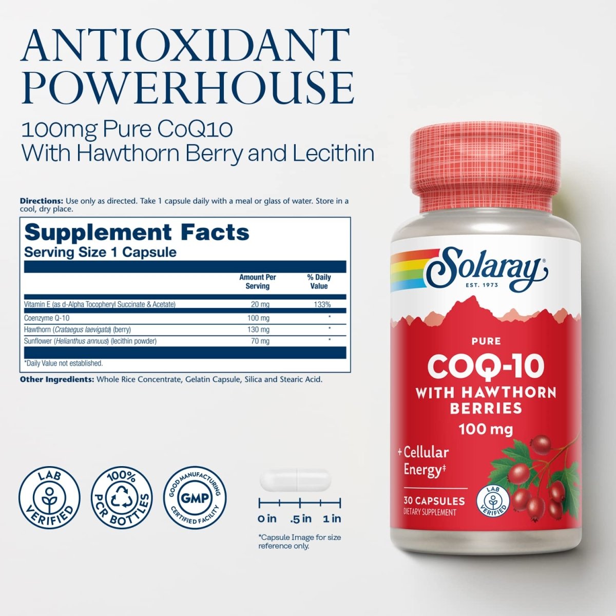 Solaray CoQ10 100mg 30 Capsules