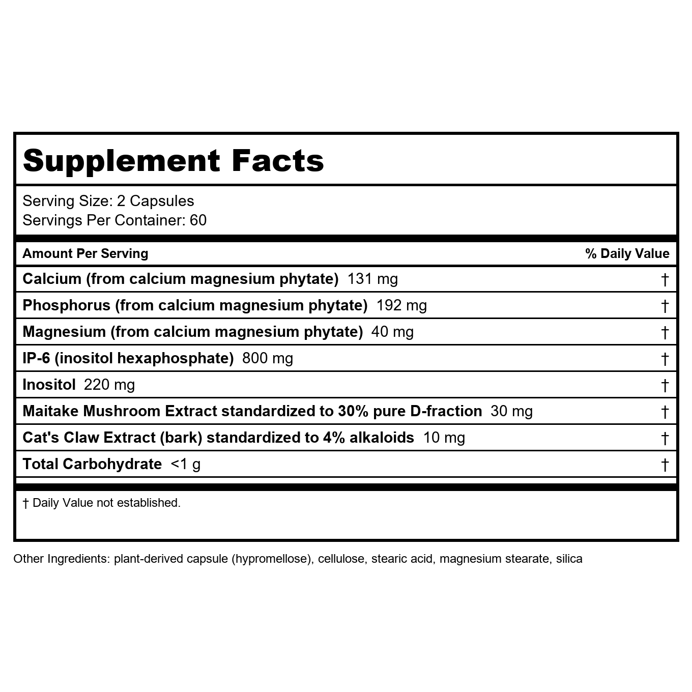 Nature's Way Cell Fort MAX3 IP-6 & Inositol with Maitake & Cat's Claw, Immune Support and Natural Killer-Cell Activity,120 Capsules