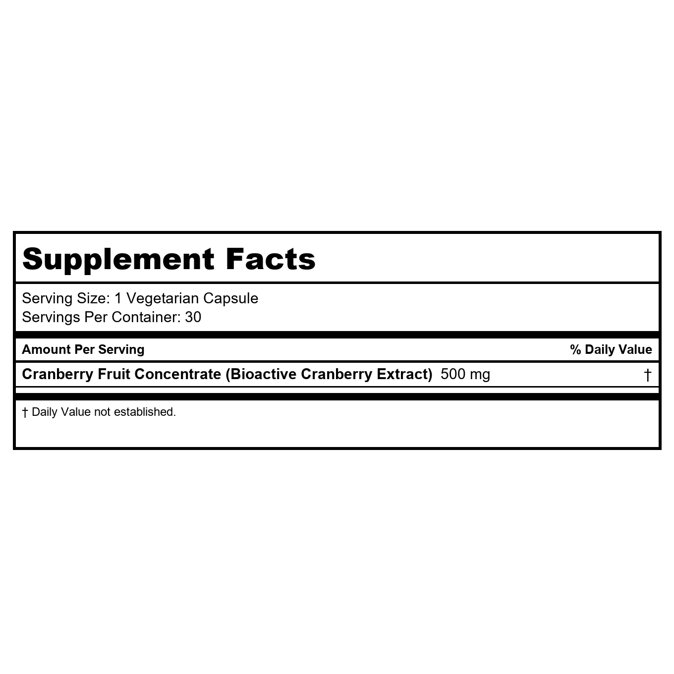 Nature's Way CranRx BioActive Cranberry Urinary Health 500 mg potency, Once Daily, 30 VCaps