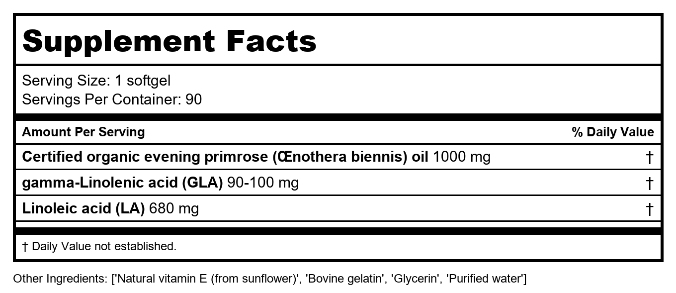 Nutritional Fundamentals for Health EPO SAP 90 gels