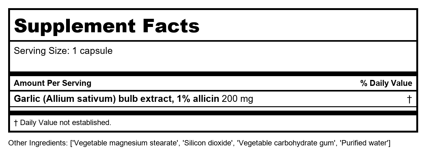 Nutritional Fundamentals For Health Allicin Sap Fh0055