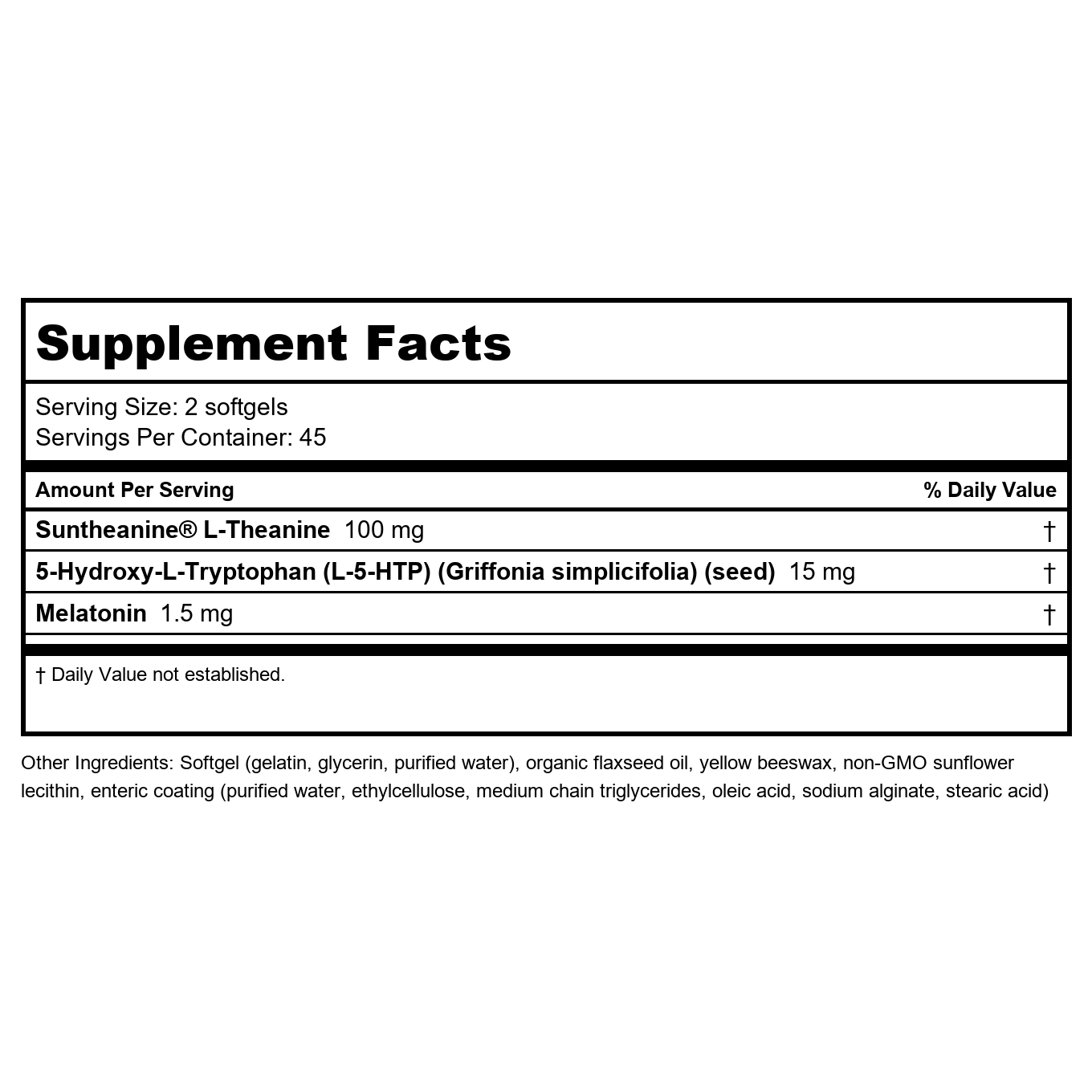 Bioclinic Naturals Somno-Pro L-Theanine 5-HTP Melatonin 90 Softgels
