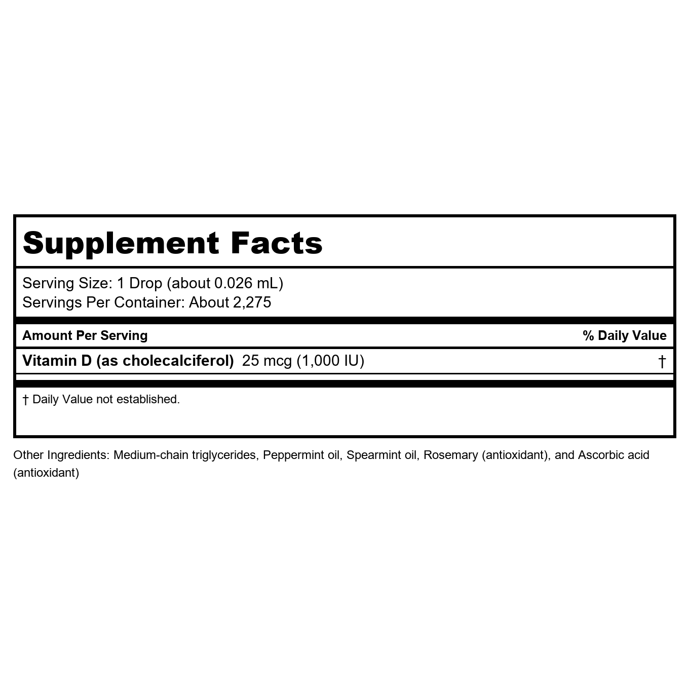 Metagenics Bariatric Advantage Liquid Vitamin D3 2oz - Can be sold as
