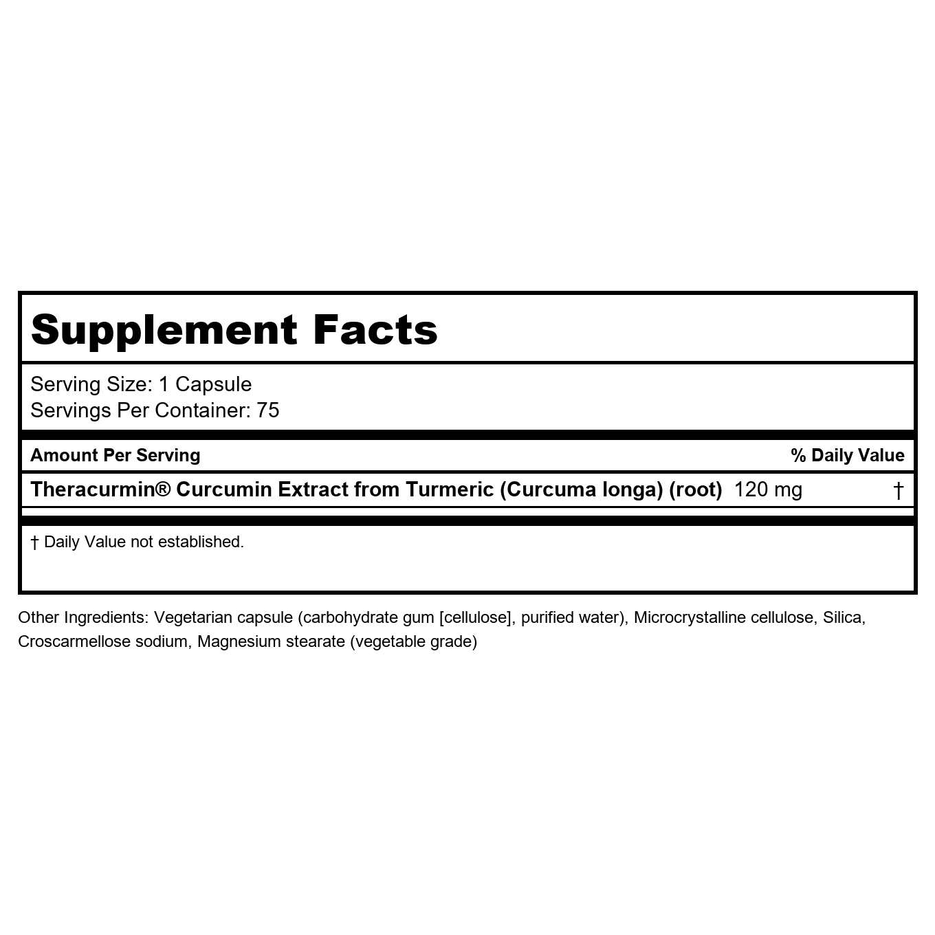 Bioclinic Naturals Theracurmin 2x 120mg 75 Vcaps